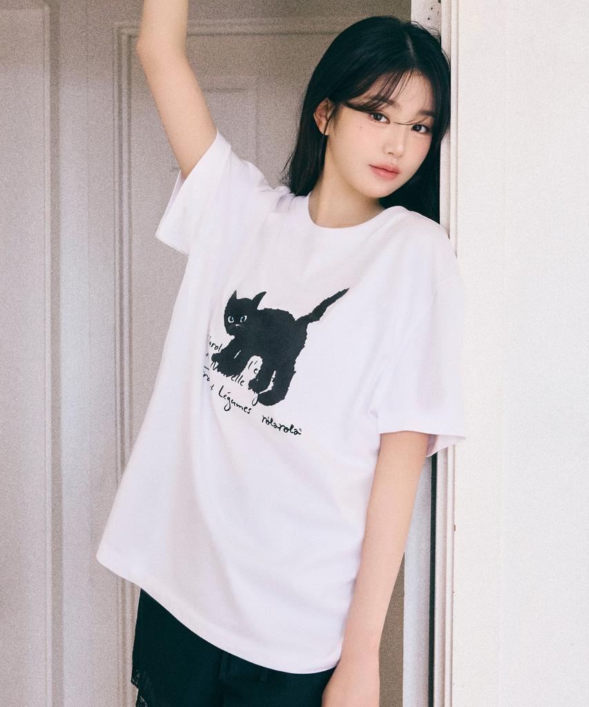 ROLAROLA Rola Cat Friends Loose Fit T-Shirt White