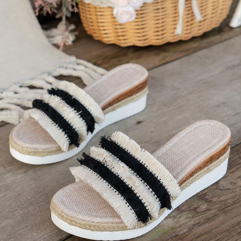 Women's Slippers Luxury Designer Flat Slippers Womens Bohemian Vacation Casual Slides Women Platform Slippers Beach Ladies Shoes
