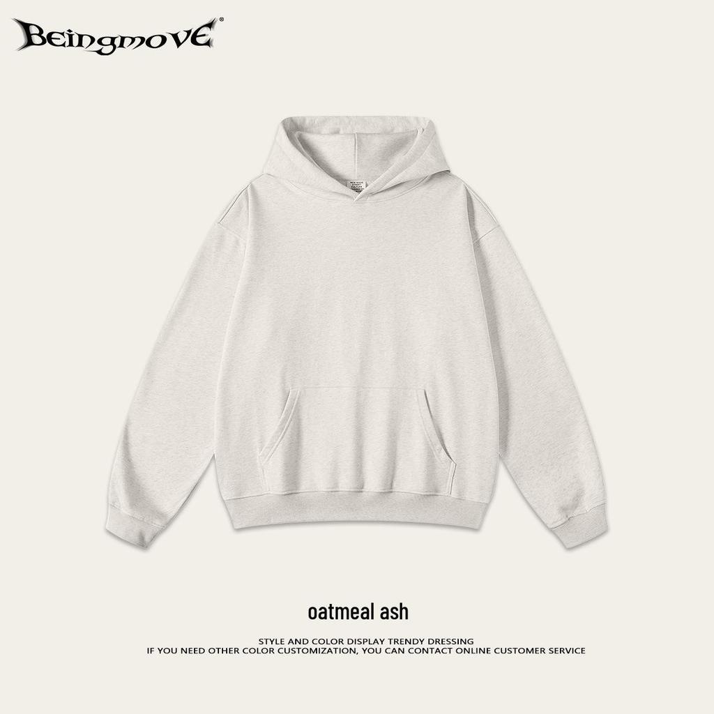 2025 Autumn Men's Basic Heavyweight Terry Cloth Hoodie - Trendy American Brand, Solid Colors, Unisex Design.
