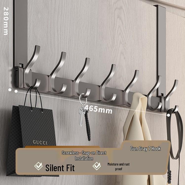 Over-the-Door Coat Rack & Shelf Combo - No-Drill Hanger for Bedroom & Doorway
