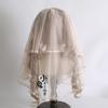 Original Handmade Lolita Hair Accessories Hairpin Flower Ball Bow Lace Champagne Headband Veil