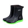 Mode mittelhohe Regenschuhe Herren rutschfeste Wasserschuhe thermische kurze Regenstiefel Herren Bündelmund Wasserstiefel Mode Gummischuhe Herren