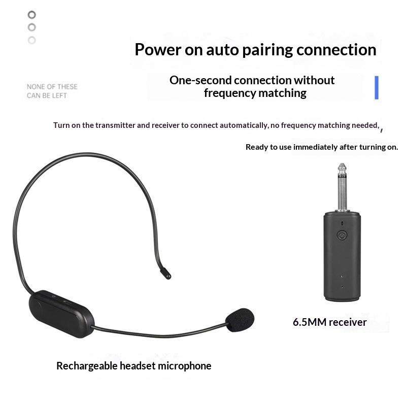 2.4G Wireless Headset Microphone Clear Sound Stable Signal Mic For Teacher Tour Guide Lecture Live Broadcast Speaker