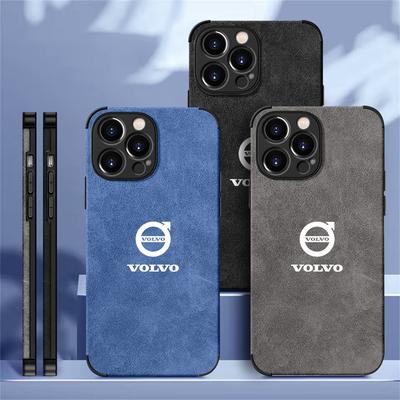 For Volvo Suede Personalise Phone Case for iPhone 16 15 13 14 11 12 Pro Max 12 Mini 7 8 XR X XS 16 Plus 15Pro MAX Cover Shell