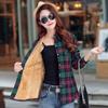 Autumn/Winter 2025 Korean Style Women's Warm Plaid Slim Fit Long-Sleeve Jacket