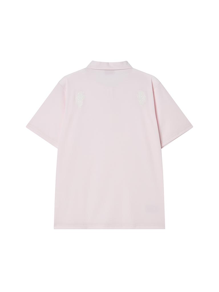 NYXX Oversized Wing Polo Shirt Light Pink
