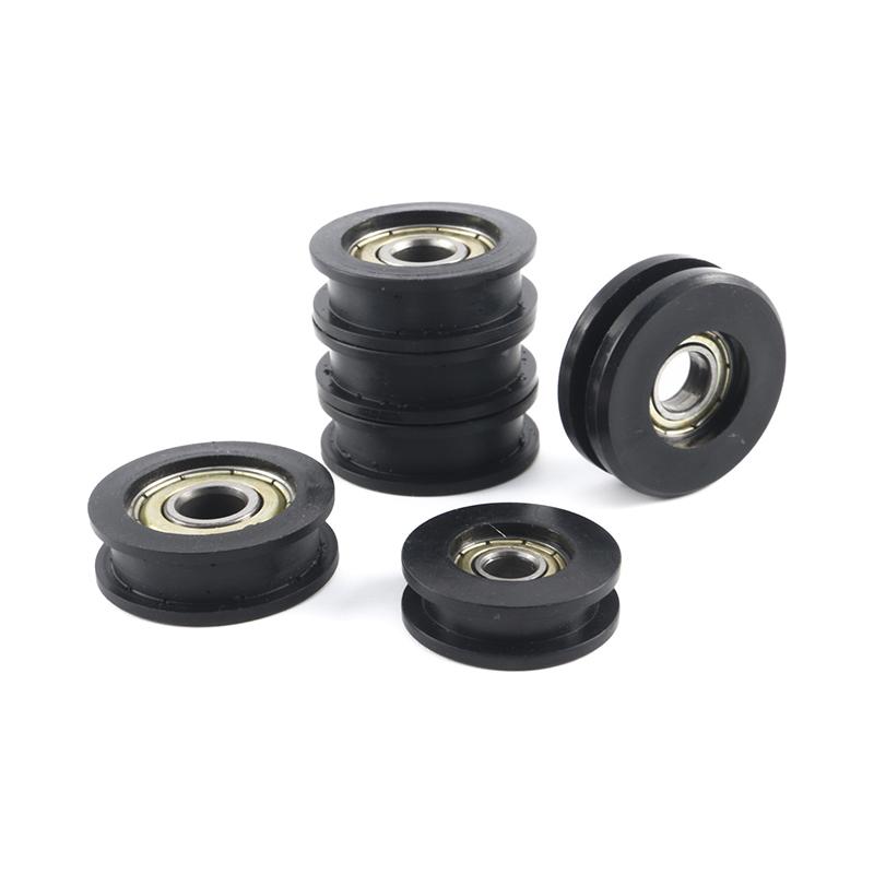 Ruedas de Polea Redonda de Nylon con Ranura en U y Rodamiento de Bolas, Usadas Para Puertas y Ventanas, Polea de Ducha, Puerta Corredera de Cajón Diámetro 23-43 mm