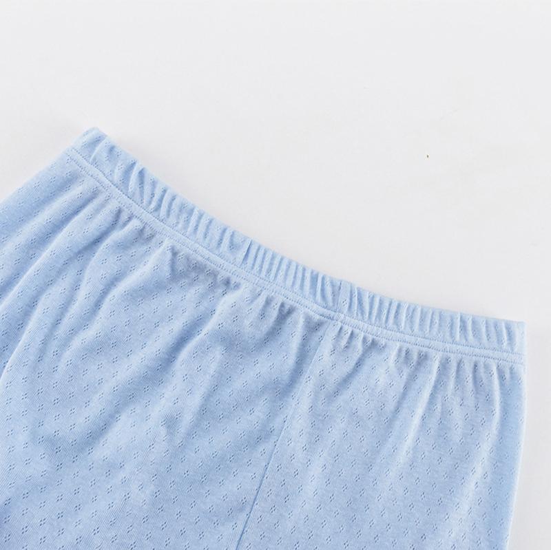 New Solid Color Knitted Jacquard Long Sleeve Open Umbilical Pajama Pants Two Piece Comfortable Home Clothes for Women