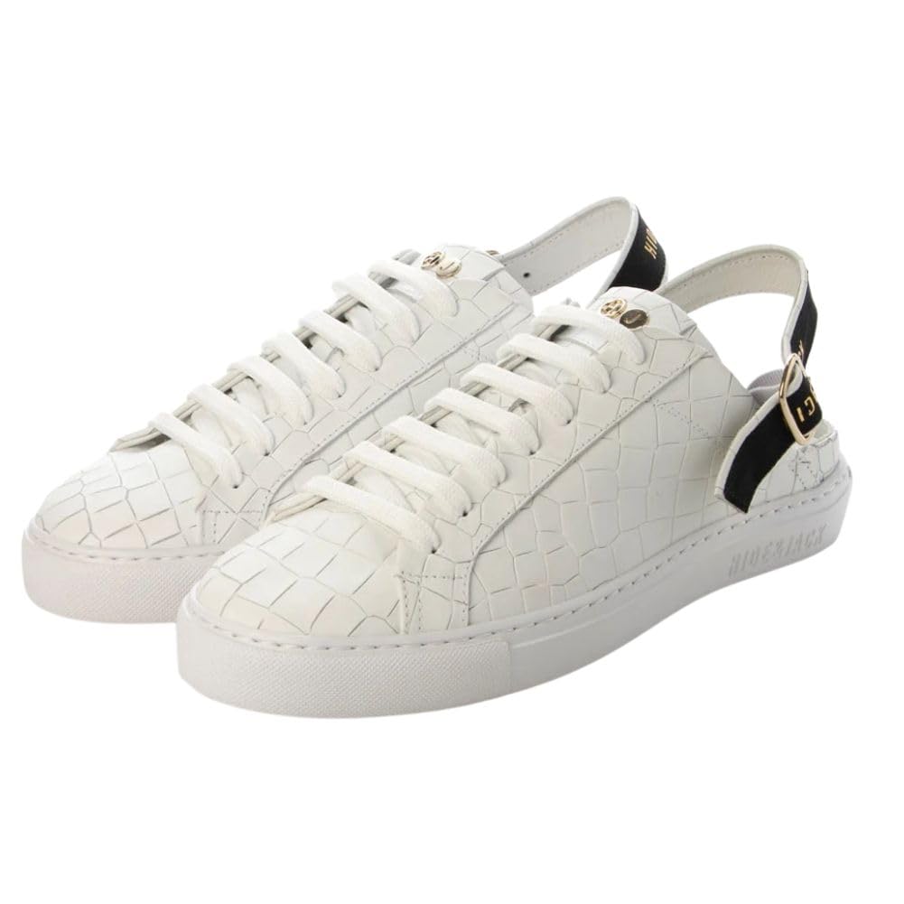 

and Croco Low Cut BLACK WHITE [Hide Jack] Men s Sneakers, Genuine, Sharp, Casual, Standout, Men s Brand, Present, Leather, Cowhide, Essence, Sabot,