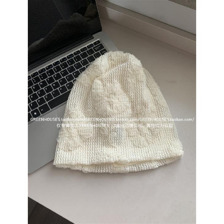 

New Korean-style fashion beanie hat for women, versatile trendy knitted hat that makes the face look smaller and suits large head sizes M（56-58cm）