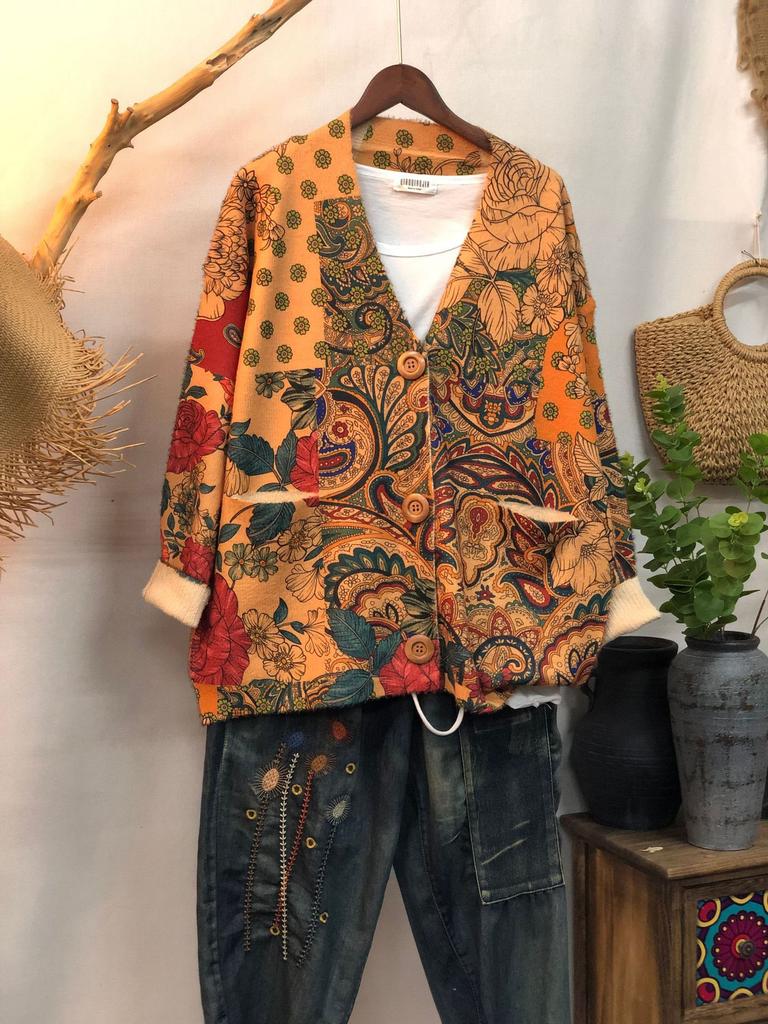 Factory new autumn and winter cute printed imitation mink velvet jacket women's Korean version loose lazy sweater