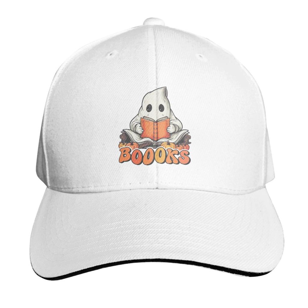 Booooks Halloween Ghost Reading Books Cap Fashion Casual Baseball Caps Adjustable Hat Hip Hop Summer Unisex Baseball Hats