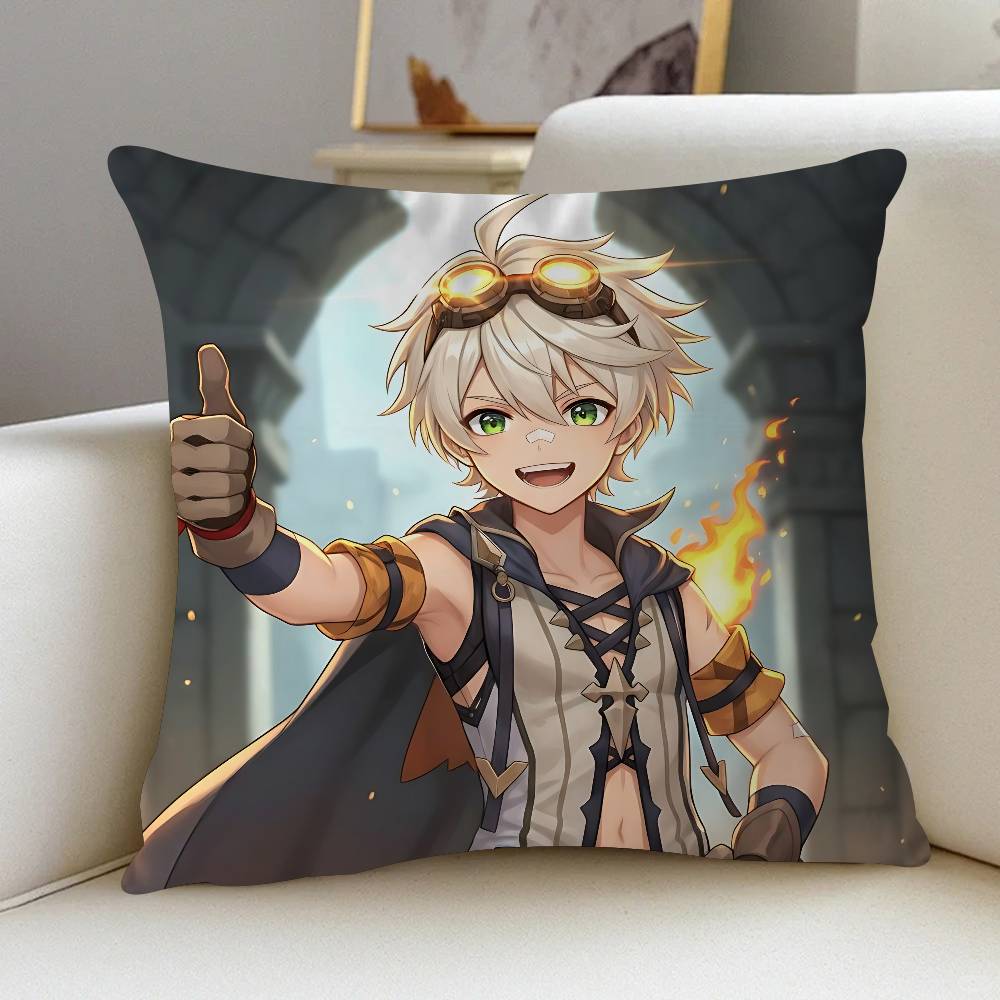 

Bennett Genshin Impact Cushion Cover Decorative Pillow Sofa Home Decor Case Pillow Cases 12x12Inch