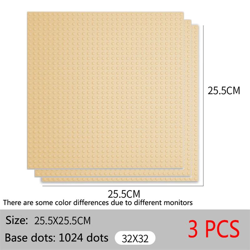 Non-Toxic 3Pcs Classic Base Plates Blocks 32X32 32X16 Dots Building Baseplates Bricks Assembly City Road Moc Friends City Toys