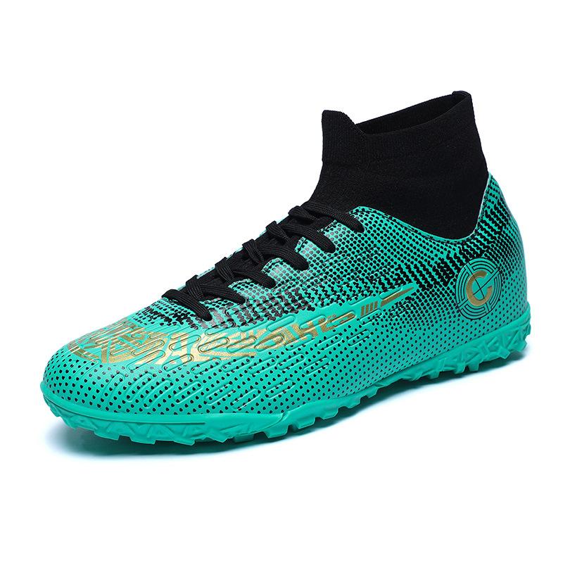 Large size high-top football shoes men and women children long nails broken nails youth student competition flat training shoes
