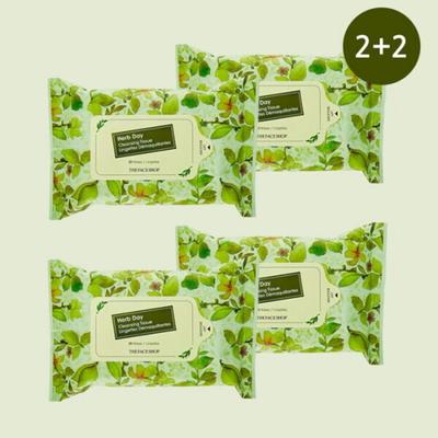 The Face Shop Herb Day Cleansing Tissues 70 Sheets 2+2 Special Set