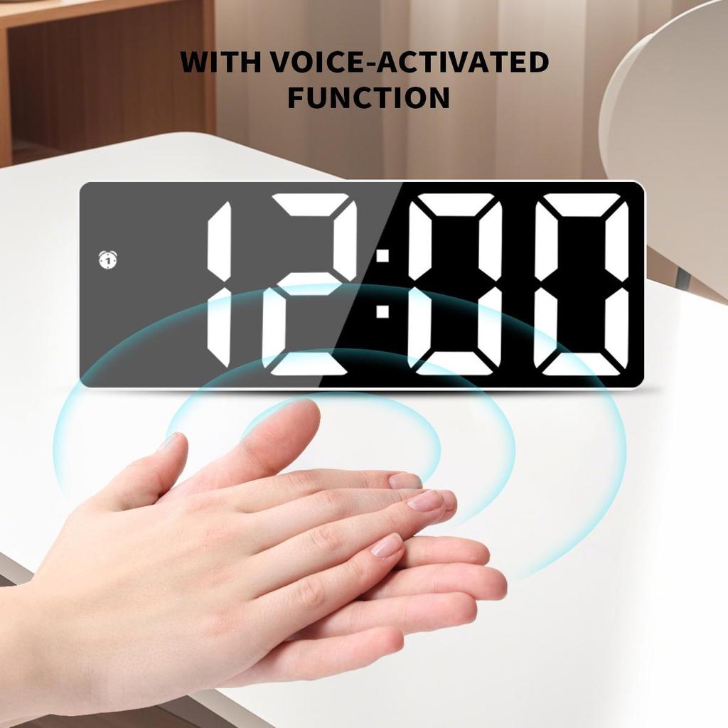LED Digital Alarm Clock with 12/24-Hour Display