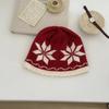 Retro niche Nordic wool hat, warm autumn and winter atmosphere, snowflake knitted cold hat, pullover hat