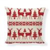 Red Series Santa Claus Pattern Throw Pillow Cover with Short Plush Print for Living Room Sofa Decoration Cushion Cover