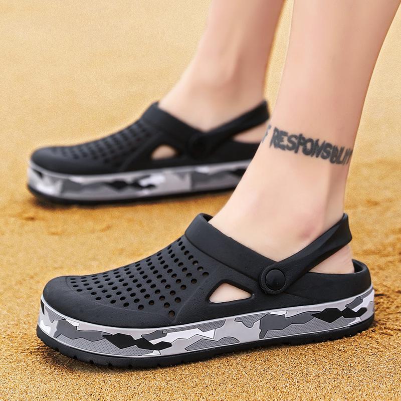 Summer Men's Sandals Casual Large Size Garden Shoes Outdoor Hole Shoes Foreign Trade Slippers Breathable Beach Shoes Men