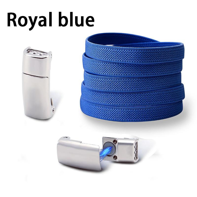 New Metal Lock 8mm Thick Elastic Flat Laces Elastic Magnetic Lock Shoelaces Sneakers Running Tennis Lazy Shoelace Accessories