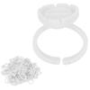 100pcs Lash Glue Holder Ring Cup Eyelash Extensions Quick Blossom Cup Lash Organizer ToolWhite