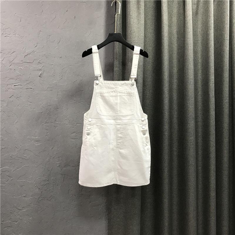 

Корейская версия джинсовой короткой юбки, женское весенне-летнее снижение возраста, тонкое и маленькое, может быть солью, может быть сладким, розовое платье на бретельках XL