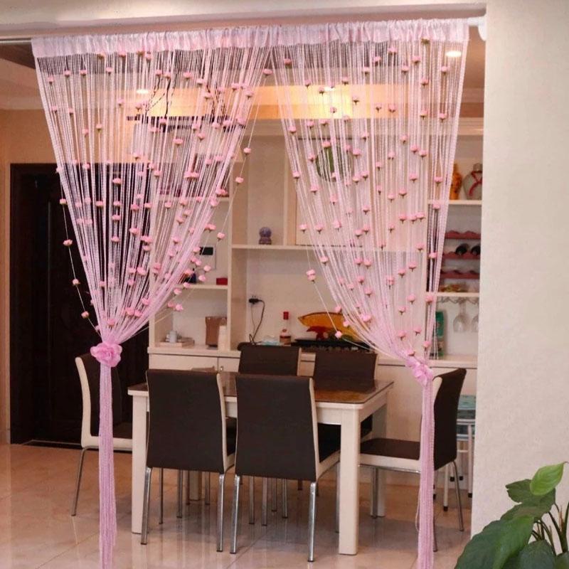 1PC 7 Colors Party Favors Rose Flower Romantic Curtain Silver Silk Line Weddings Accessories