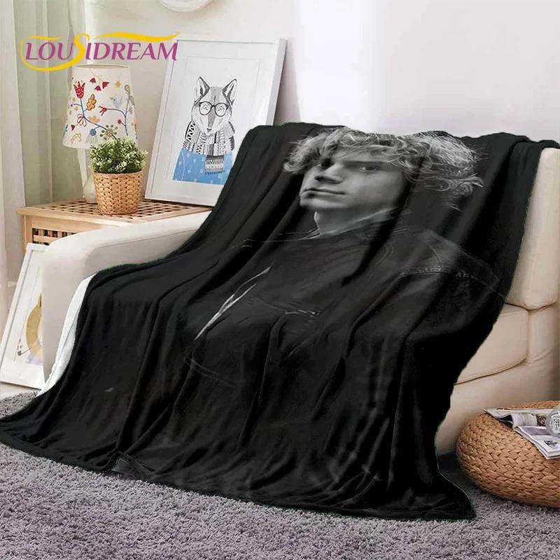 Latest Cute Evan Peters TV Actor Soft Flannel Blankets,Throw Blanket Comfortable Blanket for Picnic Beds Sofa Home Bedroom 013