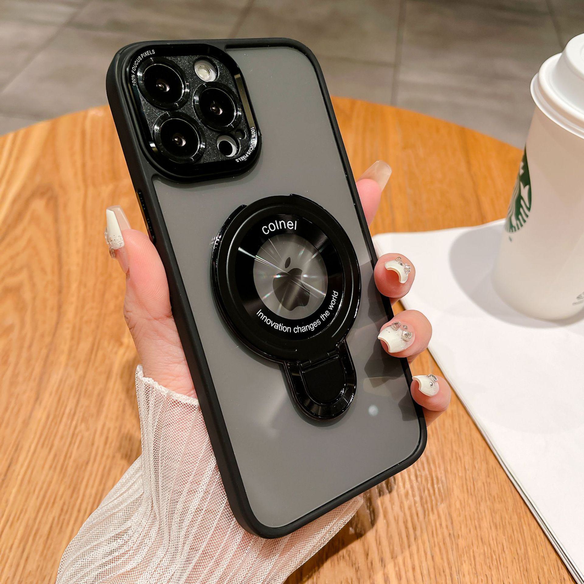 

Магнитный U-образный чехол для iPhone15Pro с металлической линзой для модного iPhone14 - креативный складной кронштейн iPhone 16 Plus