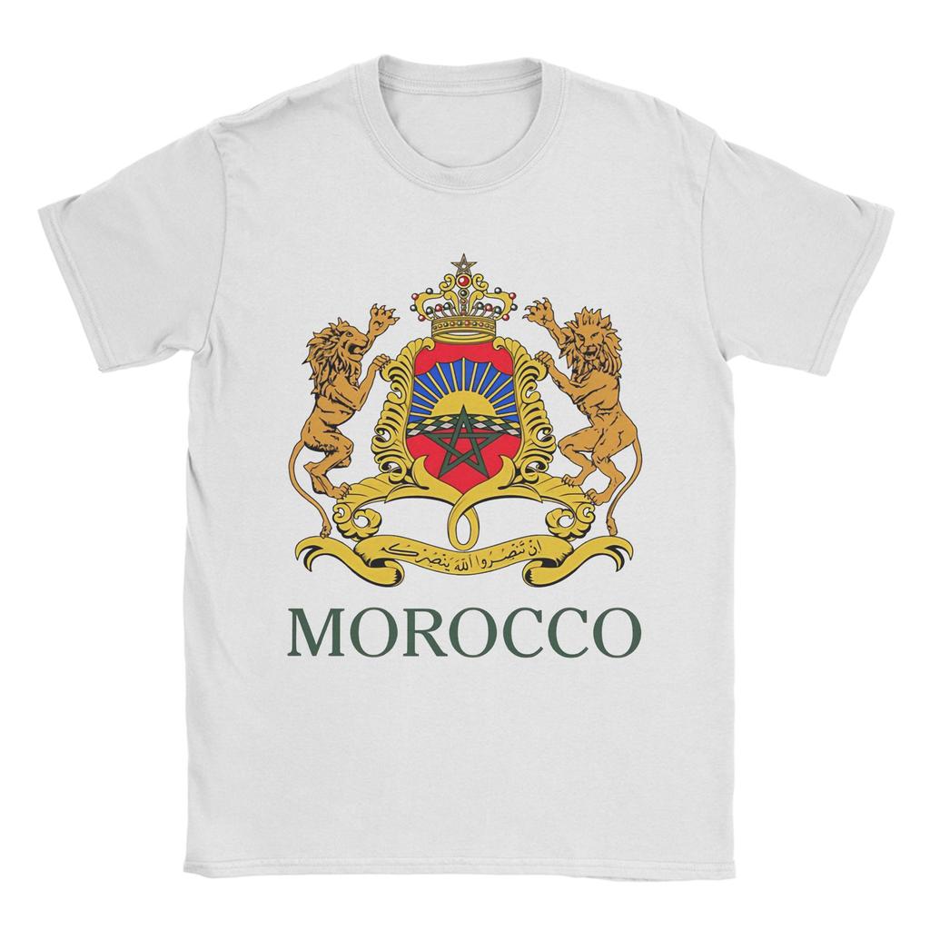 Coat of Arms of Morocco Cotton TShirt For Man Summer Y2K TShirts Breathable Trending Tee Shirt Oversize Dropshipping Clothing