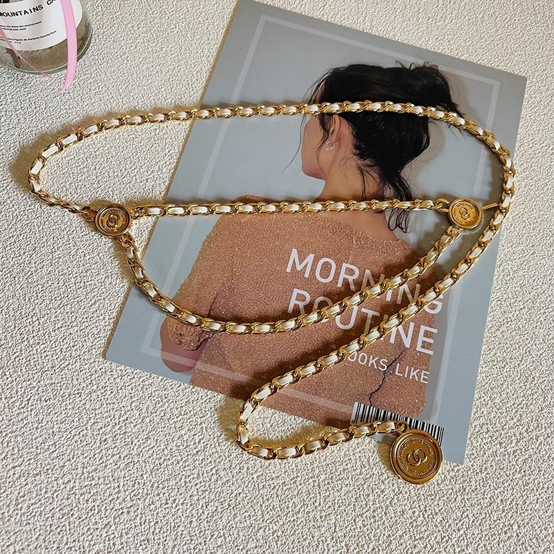 Chic Dress Waist Chain With Metal Link Accent For Young Women