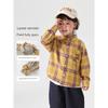 Right European Boys' Academy Plaid Long-Sleeve Shirt 2026 Spring and Autumn New Children's Clothing Baby Top Long-Sleeve Shirt