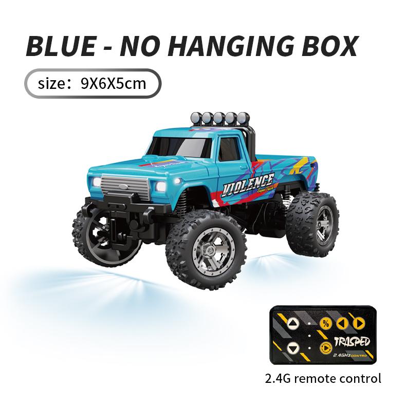 1/64 RC Car 2.4G Remote Control Mini Speed Off-road Climbing Car Alloy Desktop Vehicle with LED Light Toy for Kids Small Gifts