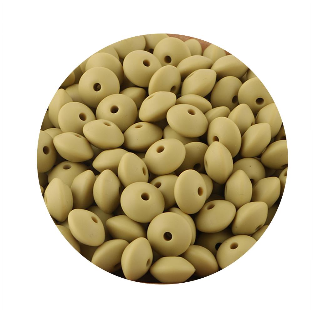 New 50pcs/lot Silicone Lentil Silicone Beads 12mm Jewelry Making Lentil Beads DIY Necklace Bracelets Jewelry Accessories