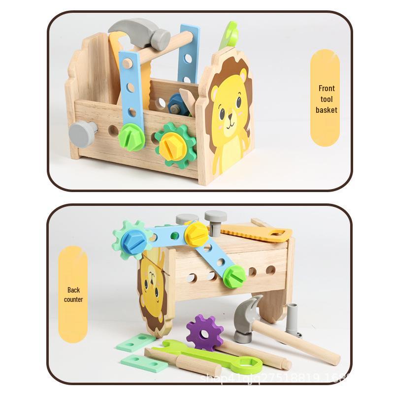 

Деревянный верстак «Маленький медвежонок»: Портативная развивающая игрушка для ремонта Rubberwood