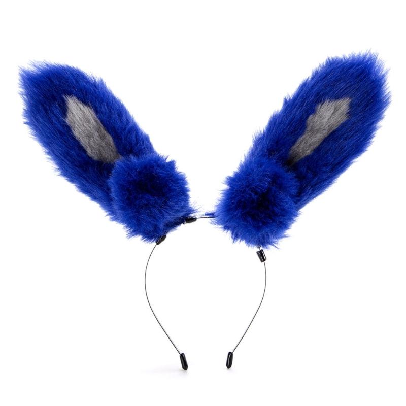

Realistic Furry Ears Headpiece Hairband With Comfortable Adjustable Hair Band For Role Play And Cosplay синій