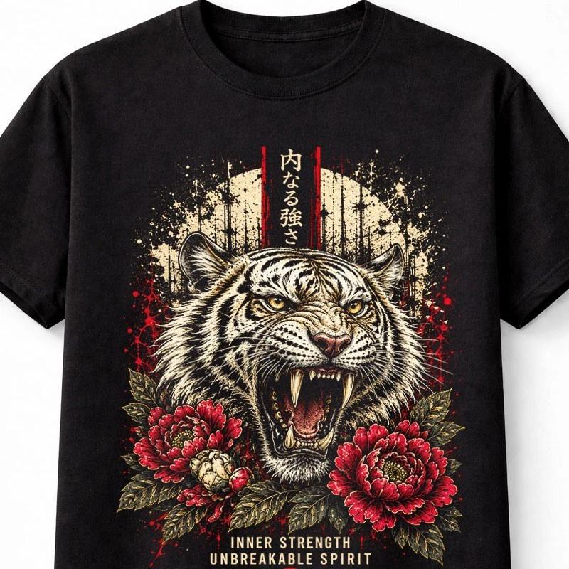 Inner Strength Unbreakable Spirit White Tiger Graphic Unisex TShirt
