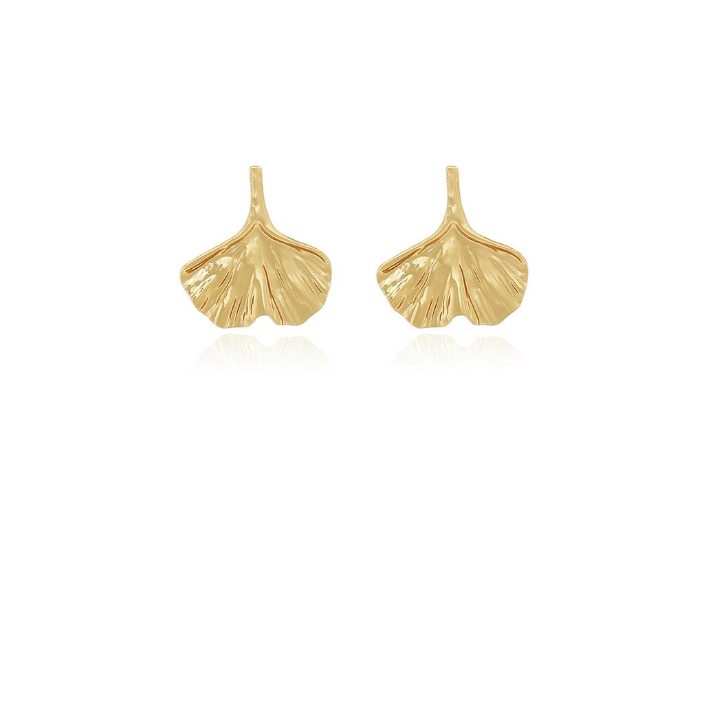 Spiral Maple Leaf Love Hollow Irregular Earrings, Heavy Industry Advanced Sense Metal Style Fashion Temperament Earrings