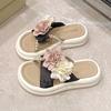Fashion Women's Platform Sandals 2025 Summer Fashion Flower Skirt Outdoor Slippers Height Increase Lightweight Comfortable Flat Shoes