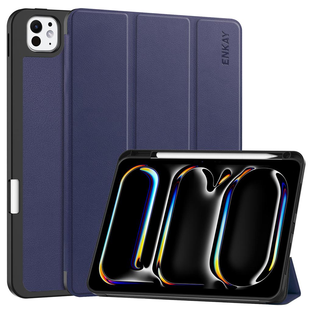 ENKAY HAT PRINCE For iPad Pro 11 (2025)/11 (2024) Tri-Fold Stand Tablet Case PU Leather+TPU Smart Cover with Pencil Holder