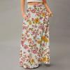 Women's Casual Leisure Foldable Floral Print High Waist With Pocket Draped  Relaxed Long Maxi Skirt