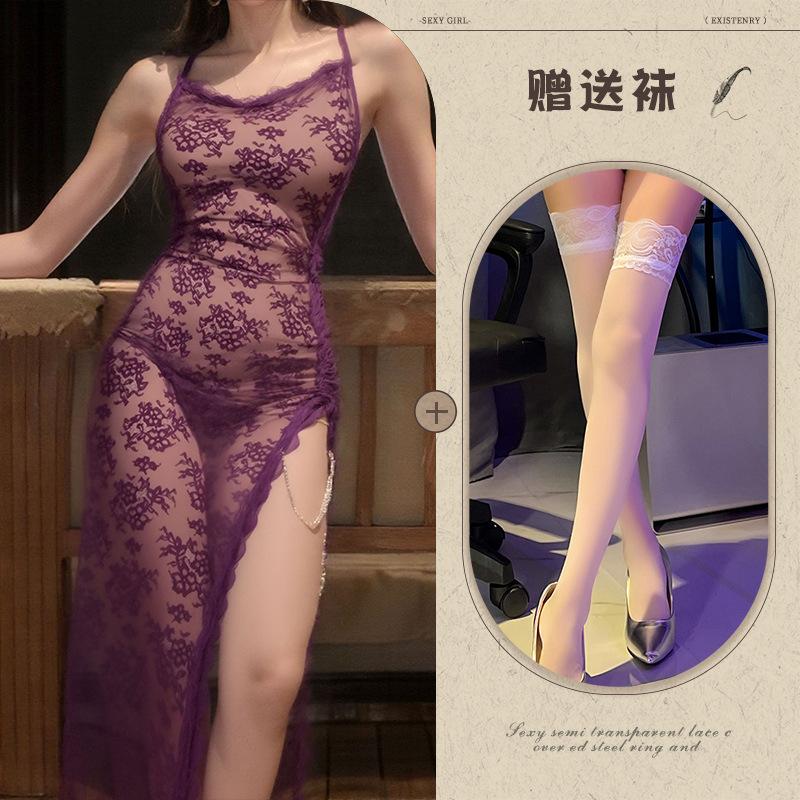 Sexy lace suspender skirt pure desire suit seduction uniform qqny pajamas sexy underwear