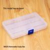 Transparent 15-Compartment Removable Plastic Storage Box for Fishing Tackle.