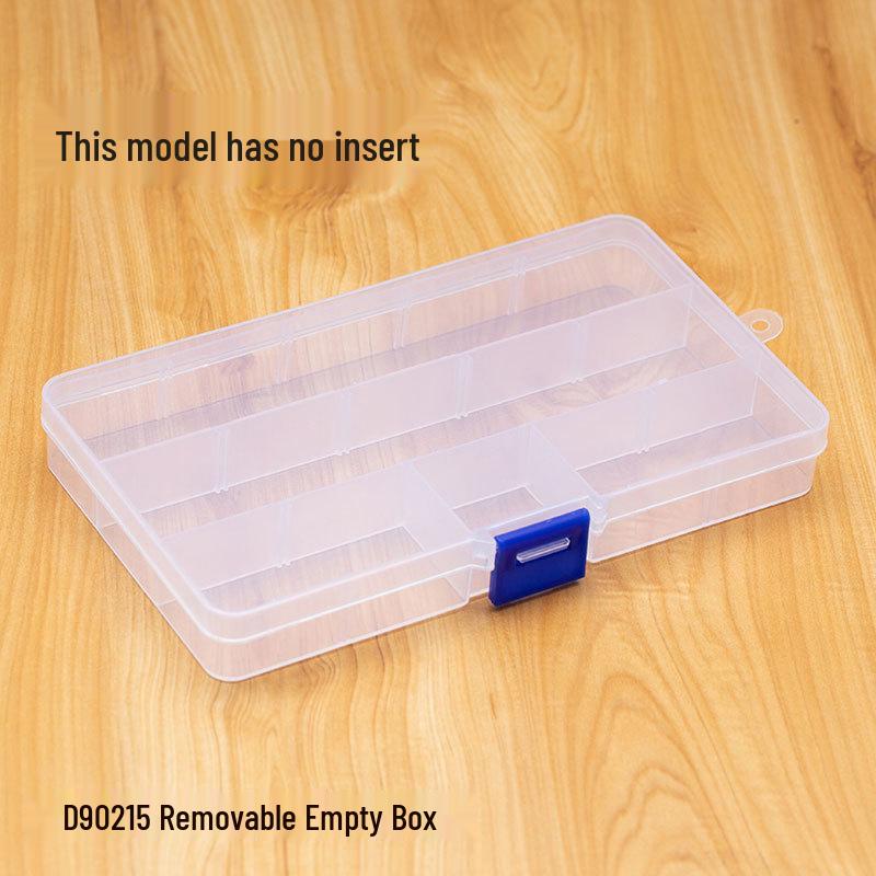 Transparent 15-Compartment Removable Plastic Storage Box for Fishing Tackle.