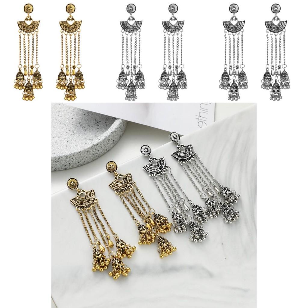 Bohemian Long Vintage Drop Earrings With Alloy Waterdrop Accents For Ladies