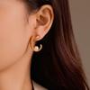 GEMCHIC Women's Gold Crescent Moon Pearl Stainless Steel Earrings Fashion Irregular Design Studs