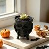 Dekorative Aufbewahrung für Aromatherapie 3D-gedruckter Totenkopf-Pflanzer mit Skelett-Hand-Ständer, Gotischer Sukkulenten-Topf, Blumenkasten im dunklen Stil, Halloween-Schreibtisch