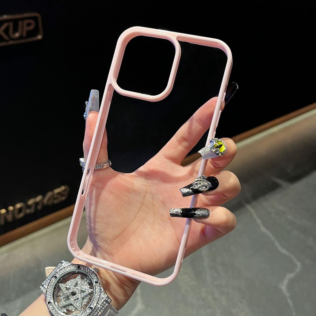 Large hole transparent acrylic mobile phone case is suitable for Apple 16E ultra-thin matte feel 15/16 large hole 13/14/11