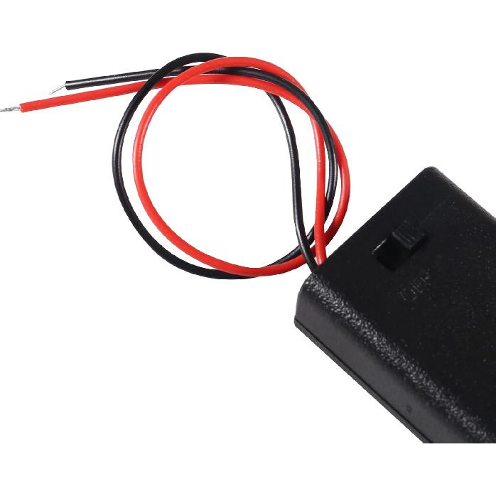 DIANN 10pcs AAA Battery Holder with Switch ON Off Case Back Cover 2X 1.5V Batteries Charger Holder Spring Clip Storage Box Cell Cable